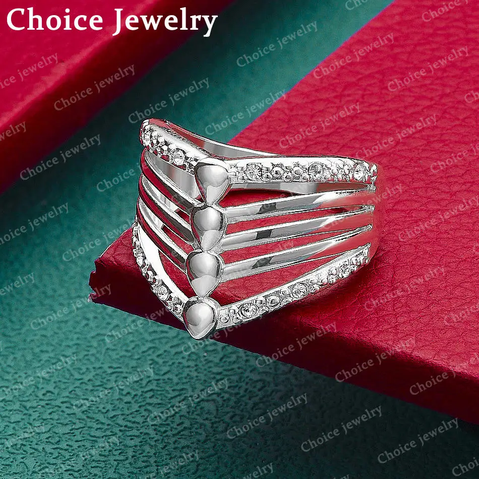 925 Sterling Silver Size 7-10 Zircons Crown Ring For Women Fashion Jewelry Charm Grace Noble Wedding Accessories