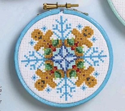 Snowflake gingerbread man 19-19 DIY Needle Work Cross Stitch counted Cross Stitch Kit  28ct 14ct 32ct Metallic cotton aida