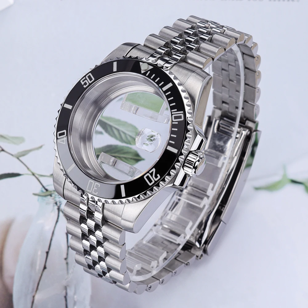 200M Diving Watch Case 40mm C3 Luminous Bezel For SUB NH35 NH34 NH36 Miyota 8215 Eta 2824 Slide Buckle Jubilee Bracelet Sapphire