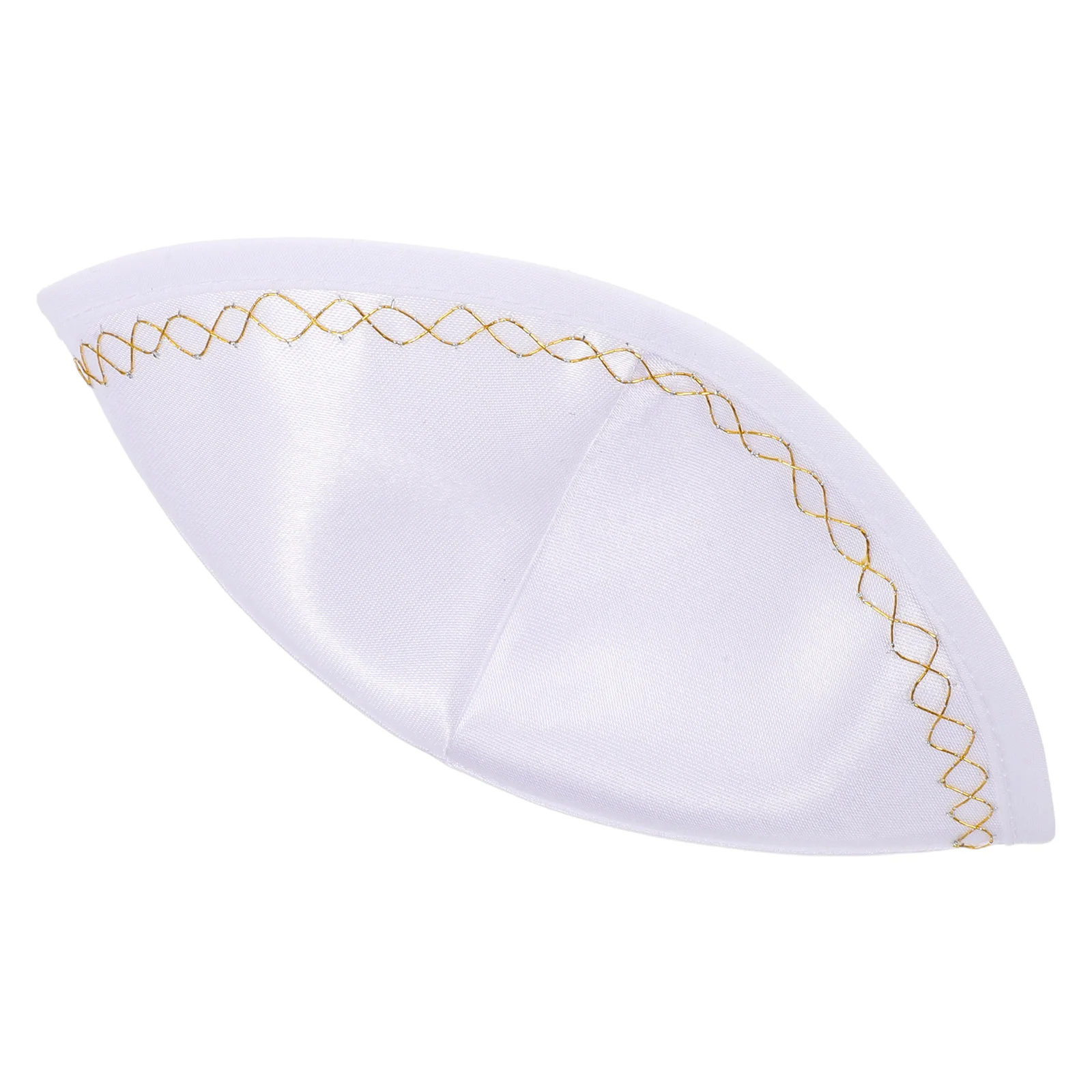 

White Handmade Yarmulke Skullcap Elegant Prayer Hat for Men's Worship Synagogue Festivals Pilgrimage Religious Head Covering