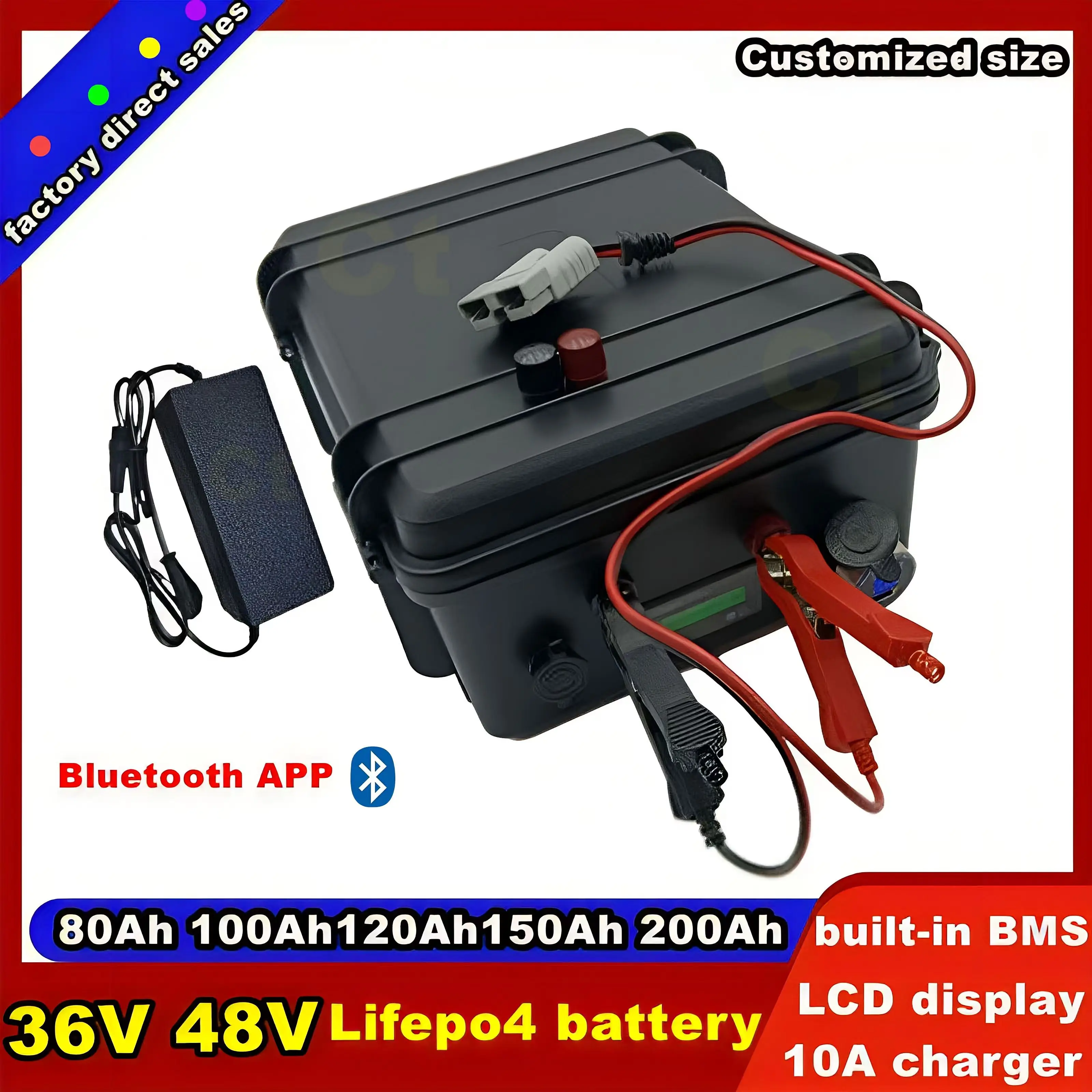 

Lifepo4 Battery Bluetooth BMS Inverter Fishing Boat 200Ah 100AH 150AH 300Ah 400AH 500Ah 600Ah - Rechargeable Marine Battery