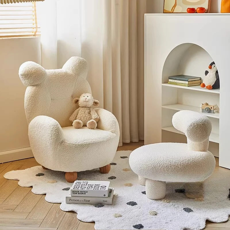 

Chair Lamb Velvet Cream Style Children's Teddy Bear Sofa Chair Baby Single Cartoon Chair Mini Lazy Small Sofa Reading Chairs