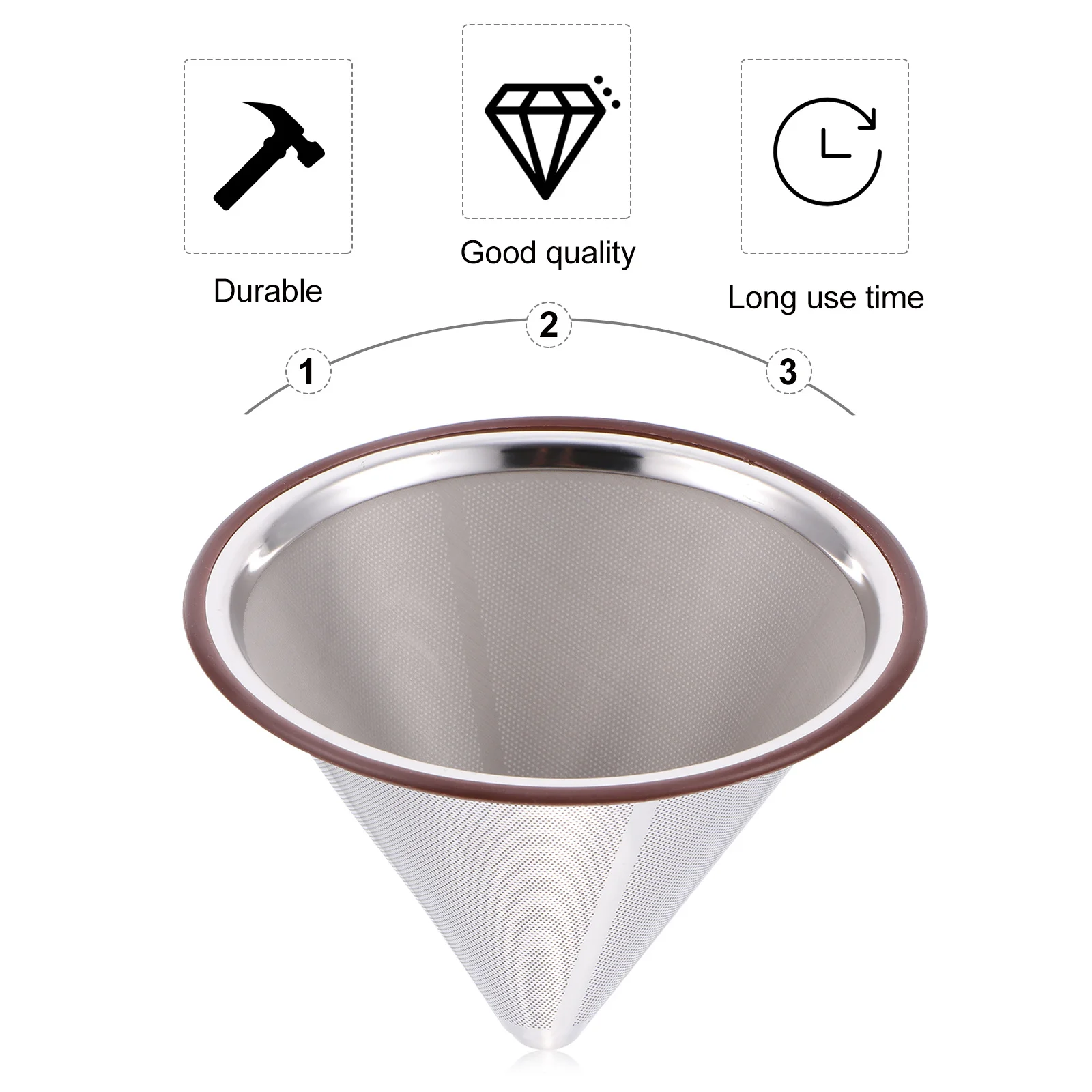 

1 шт. многоразовый кофейный фильтр из нержавеющей стали, ручной, прочный, для дома, офиса, кухни, ситечко-дриппер