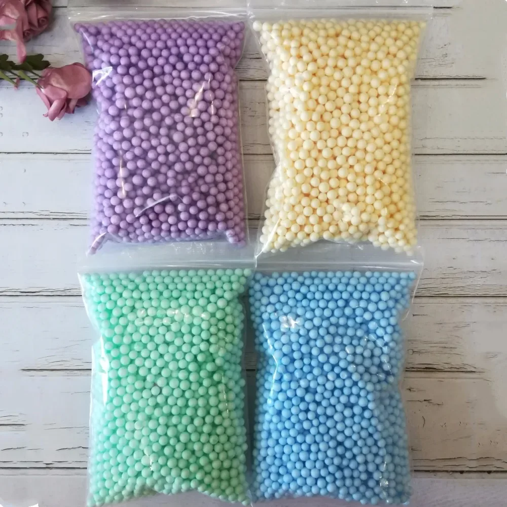 13g 13000pcs DIY Snow Mud Particles Accessories Slime Balls Small Tiny Foam Beads For Floam Filler For DIY Supplies 7-9mm