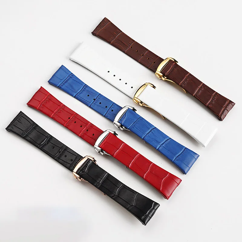 Cowhide Wristband for Omega Constellation Double Eagle Series Men's and Women's Recessed Folding Buckle Watch Strap 23mm