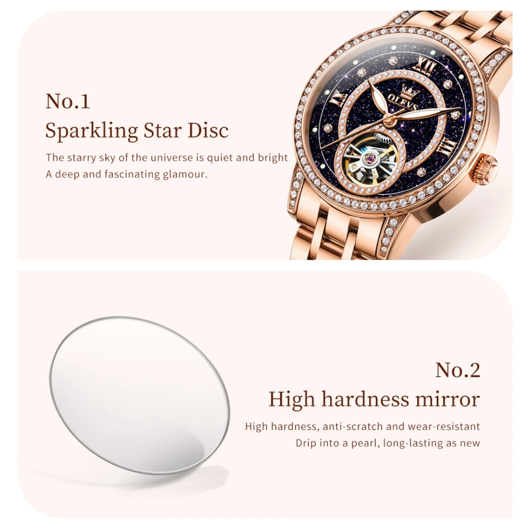 OLEVS 7036, модные механические часы, подарок, ремешок для часов из нержавеющей стали, наручные часы с круглым циферблатом, светящиеся