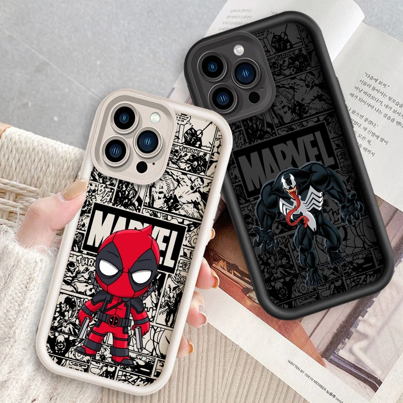 SpiderMan Deadpool Heroic Anime Eye Ladder For Apple iPhone 15 14 13 12 11 XS XR X Pro Max Plus TPU Phone Case