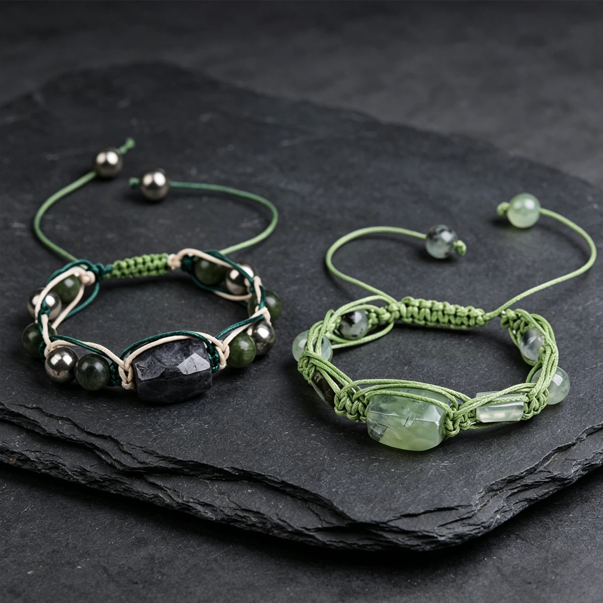 Herren-Armband aus Natürlichen Edelsteinen: Energiestein Tigerauge, Obsidian, Gelber Kristall, Handgefertigter Männerschmuck als Geschenk – Detail 11