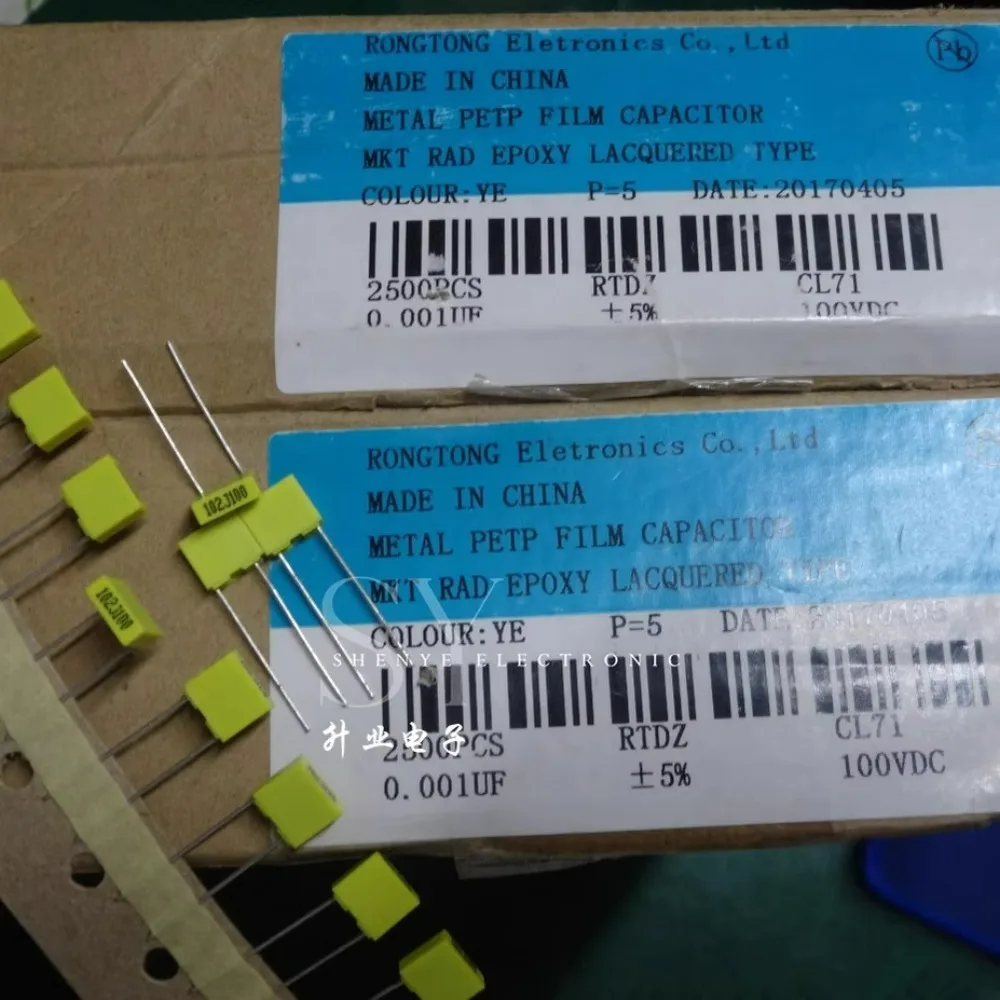 

20PCS 0.001uf/100V 1.0nf 1n0 1000pf 102 new 5mm film capacitor