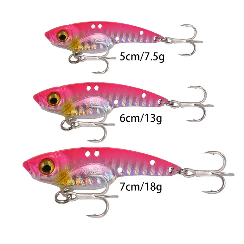 New Arrival Metal Laser VIB Fishing Lure 7.5g13g18g Fishing Tackle Crankbait Vibration Spoon Spinner Sinking Bait Tackle