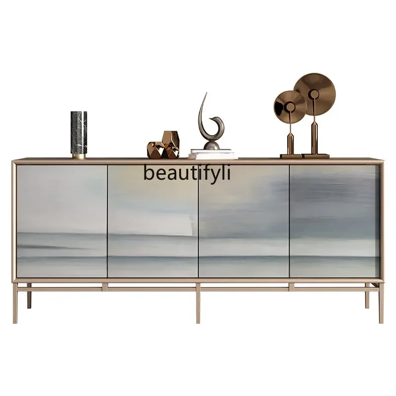 

xxNew Chinese Style Painted Entrance Cabinet Hallway Curio Cabinet Living Room Partition Locker Sideboard Cabinet