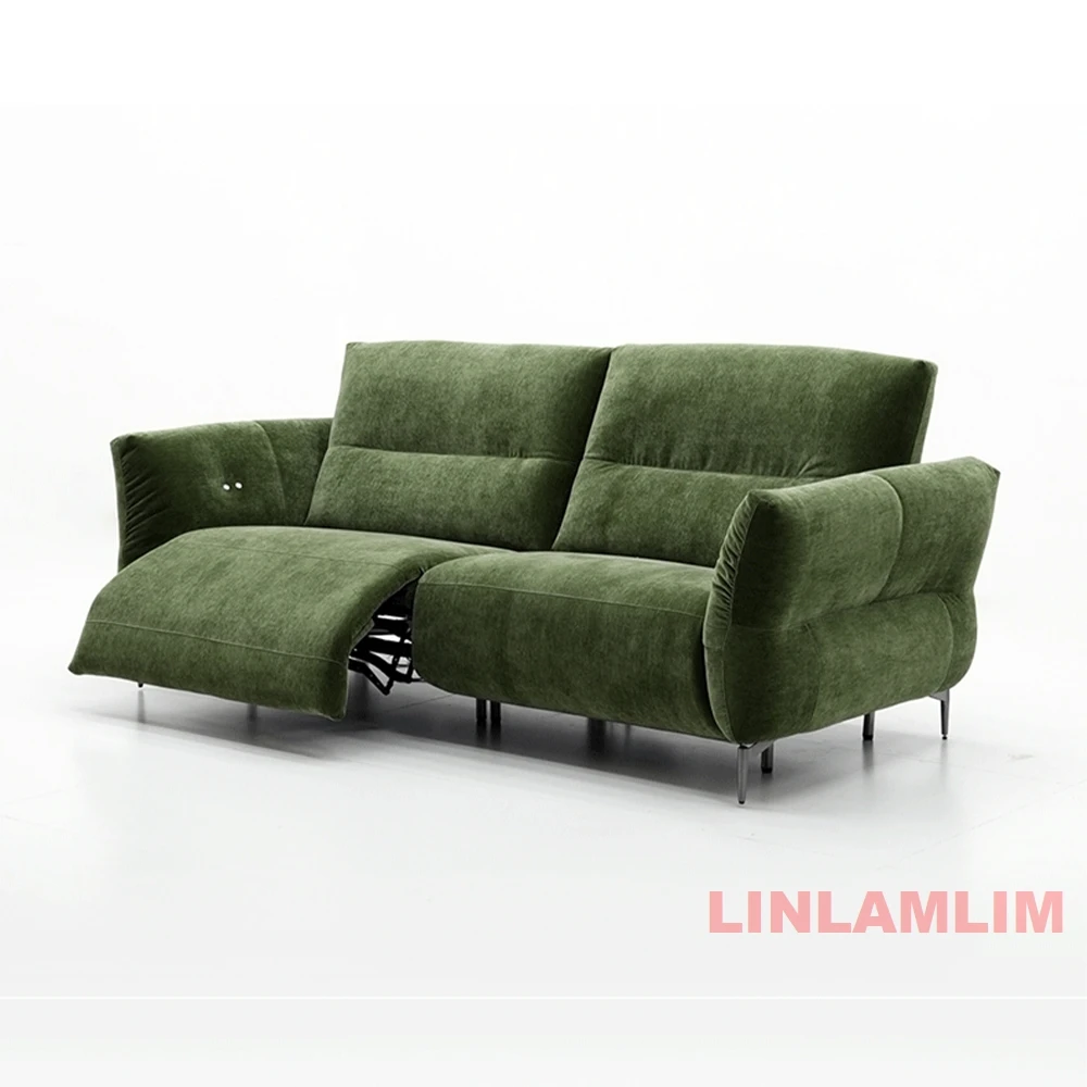 أريكة كرسي كهربائية حديثة، أريكة مقسمة من الجلد الطبيعي قابلة للتعديل مع مسند للقدمين، أثاث مريح لغرفة المعيشة المنزلية #4