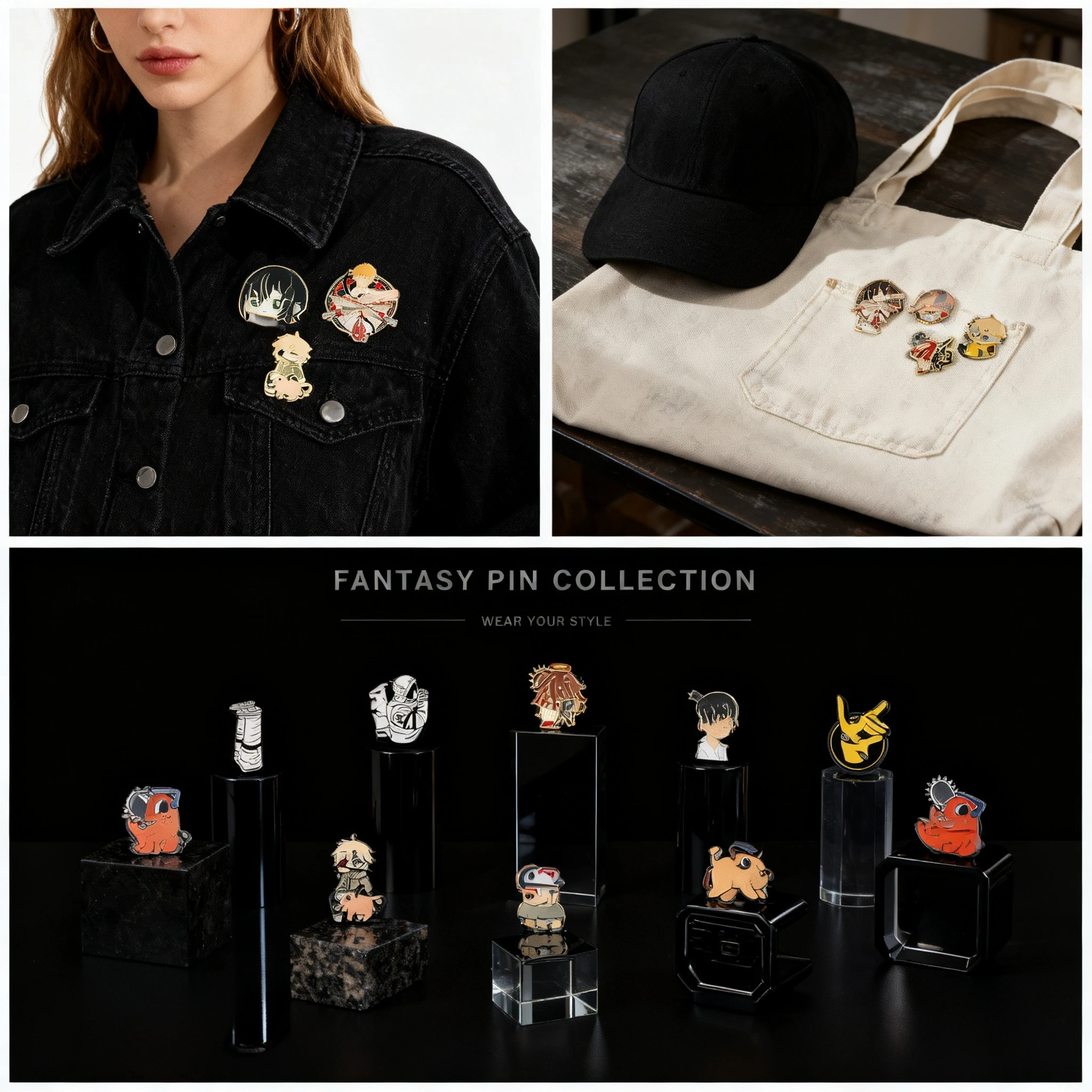 Insignia de Chainsaw Man en Oferta, Merchandising de Anime, Versión Q, Broche de Denji, Power, Makima, Doujin, Venta al por Mayor
