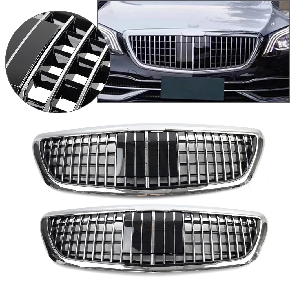 Chrome Car Front Bumper Radiator Hood Grille For Benz S-Class W222 S450 S550 S600 2014 2015 2016 2017 2018 2019 2020