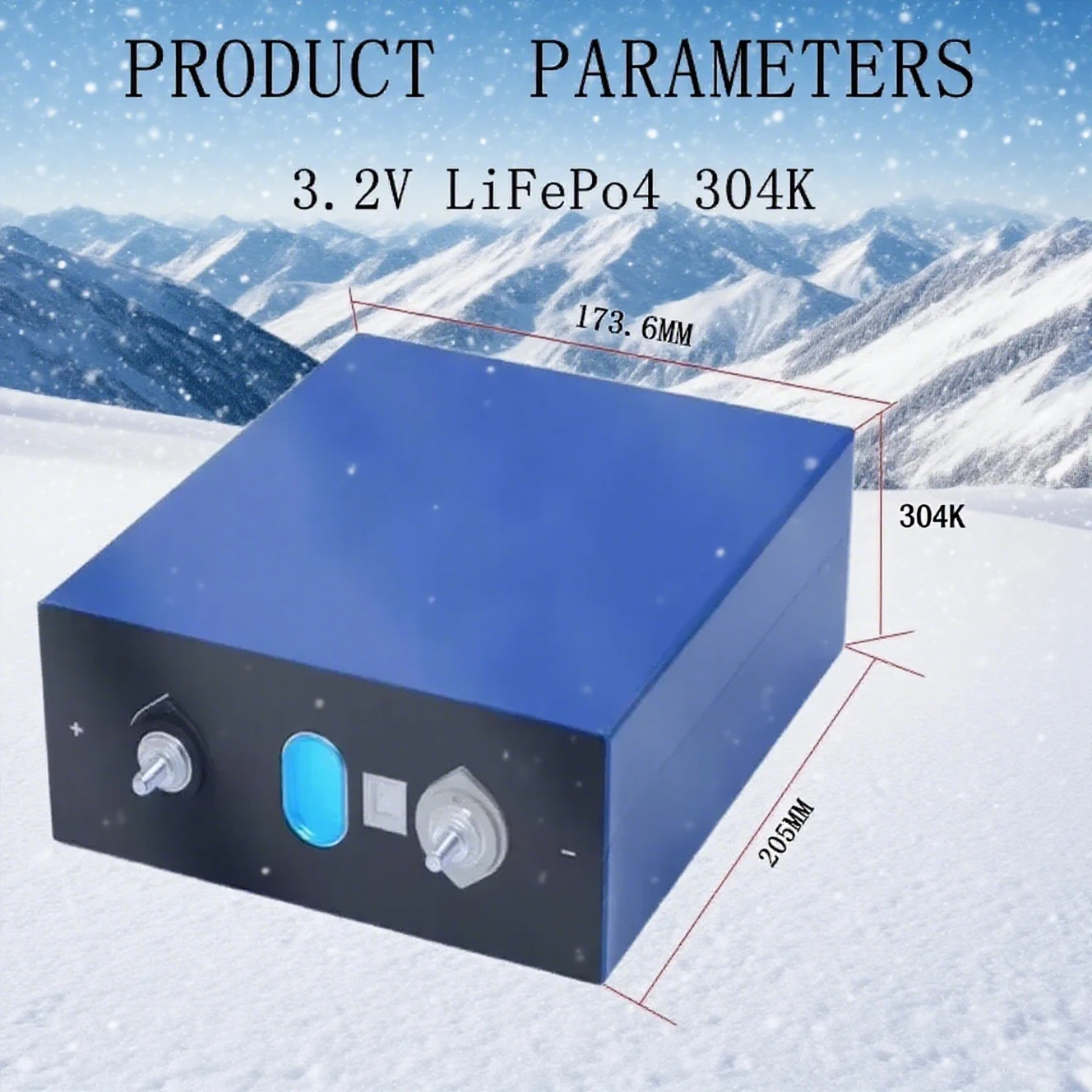 بطارية LiFePO4 أسطوانية 3.2 فولت 304 كيلو قابلة لإعادة الشحن LiFePO4، 12 فولت-48 فولت، مناسبة للتخييم RV وأنظمة الطاقة الشمسية لعربة الجولف