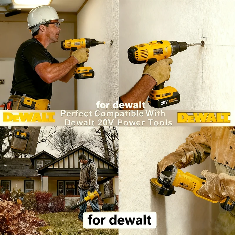 Bateria de 2 pacotes de 8,0Ah para DeWalt 20V MAX com carregador, compatível com série DCB200, para todas as ferramentas XR de 20V/18V