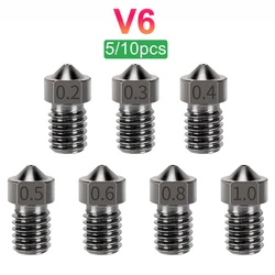 5/10pcs Hardened Steel 3D Printer Nozzle For E3D V6 Hotend, Wholesale V6 Nozzles 0.2 0.3 0.4 0.5 0.6 0.8 1.0mm