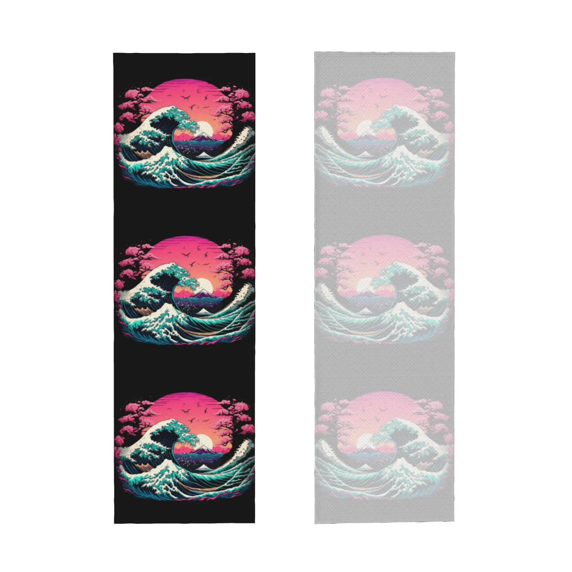 The Great Wave Off Kanagawa Vaporwave Sunset Towel Quick Drying  Super Soft  Running Towels