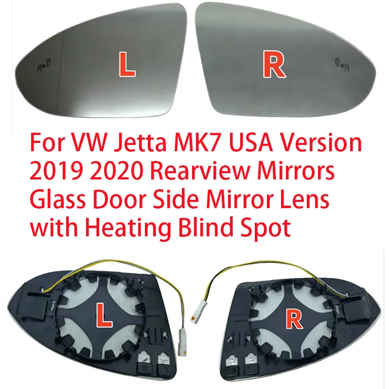 

Для VW Jetta MK7 США версия 2019 2020, высококачественные зеркала заднего вида, стеклянная дверь, боковое зеркало, линза с подогревом, слепой пятно