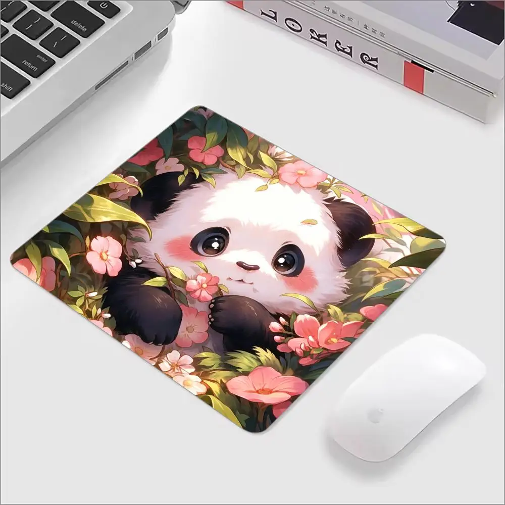Kawaii Anime Panda Mouse Pad 40X45 Square Computer Office Game TableMat Pc Gaming Rubber Anti-slip Mousepad Small Decor Desk Mat