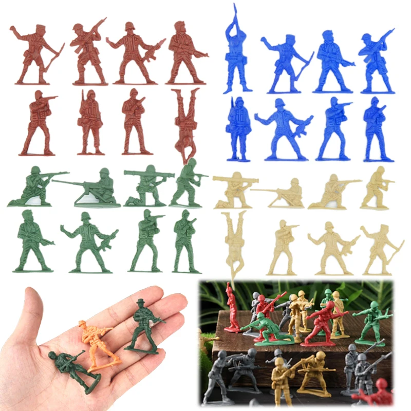 30 stücke 5 cm Soldaten Modell Kunststoff Desktop Ornament Armee Männer Action-figuren Hause Dekoration Militär Enthusiasten Geschenke für Jungen TMZ