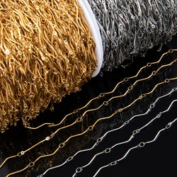 1 Meter Stainless Steel Bar Chain Smooth Wavy Wire Connection Bar Chain for diy Bracelet Necklace Jewelry Making Accessories