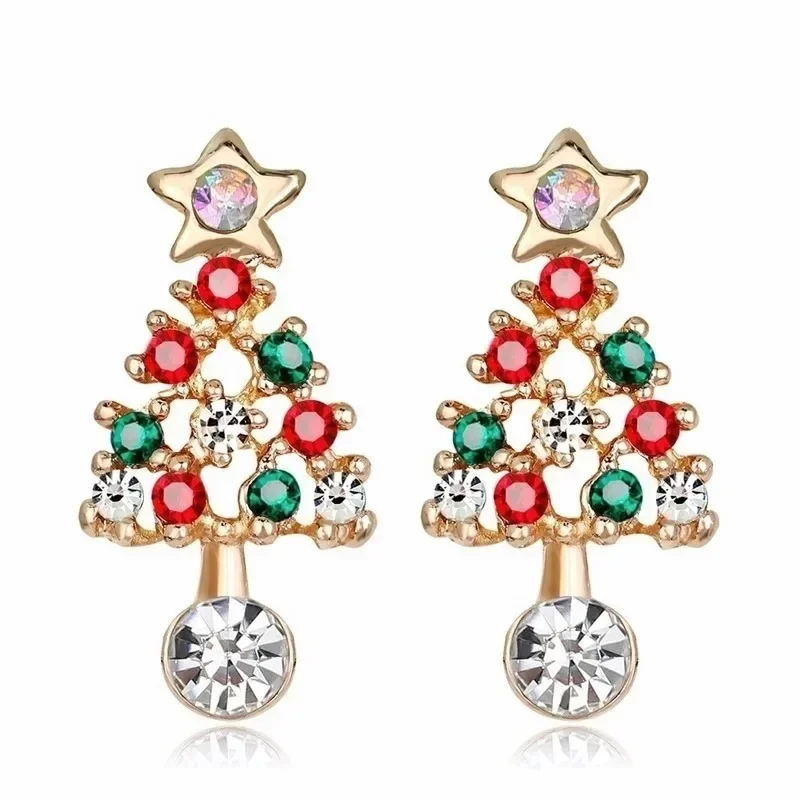 Brincos De Strass Para Mulheres, Brincos De Árvore De Natal, Ear Stud, Jóias Elegantes, Presente De Natal