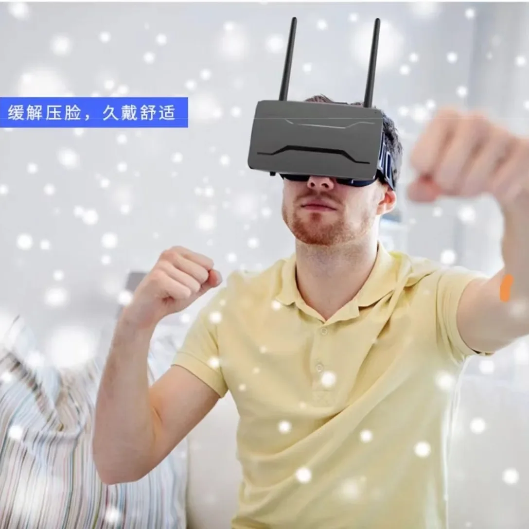 5.8G dual receiving antenna fpv crossing machine model aircraft video glasses 4.3 inch high definition  removable screen