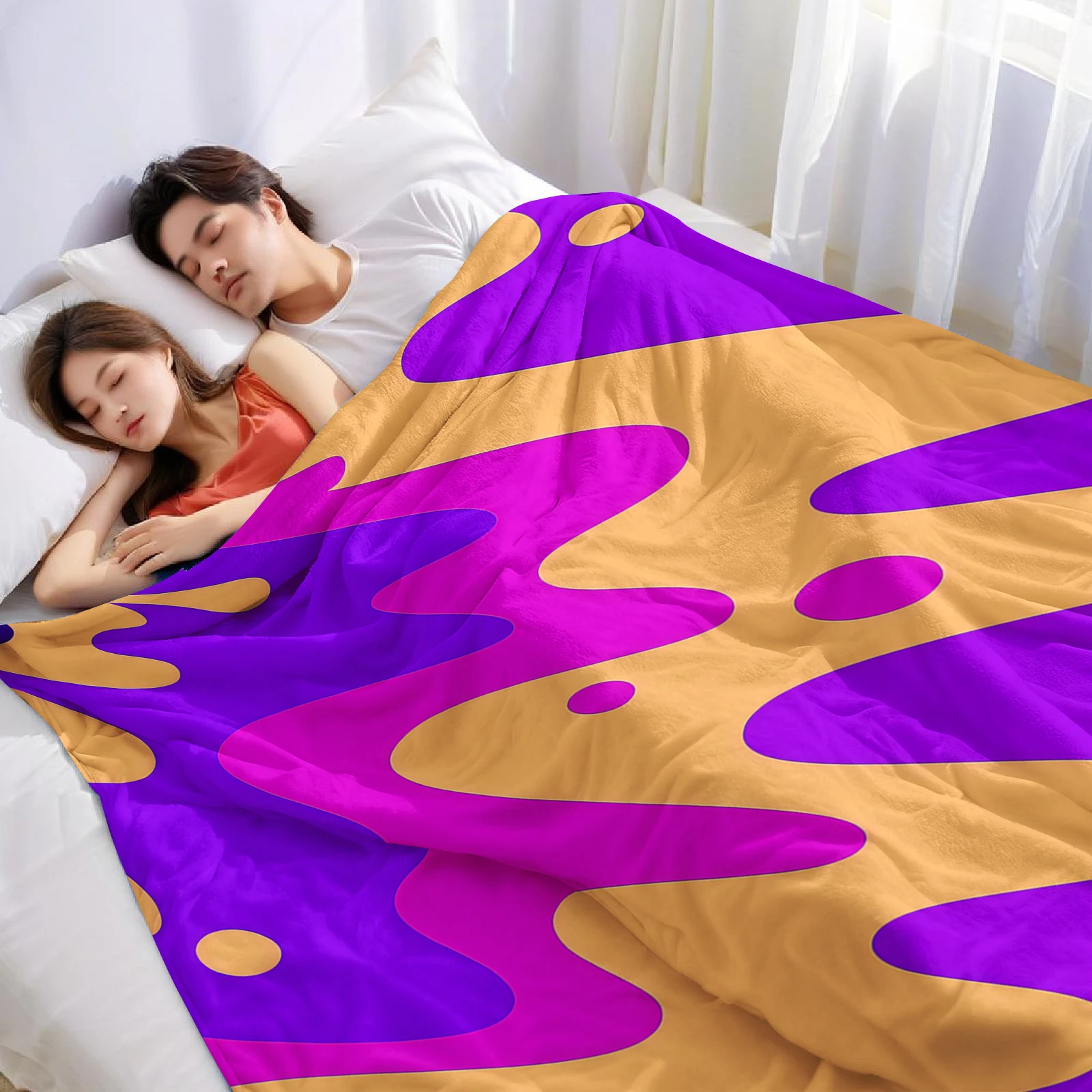 Color Drip Ultra Soft Sherpa Fleece Blanket Fluffy Warm Halloween Cozy Throw for Sofa Couch Bedroom Gift All season