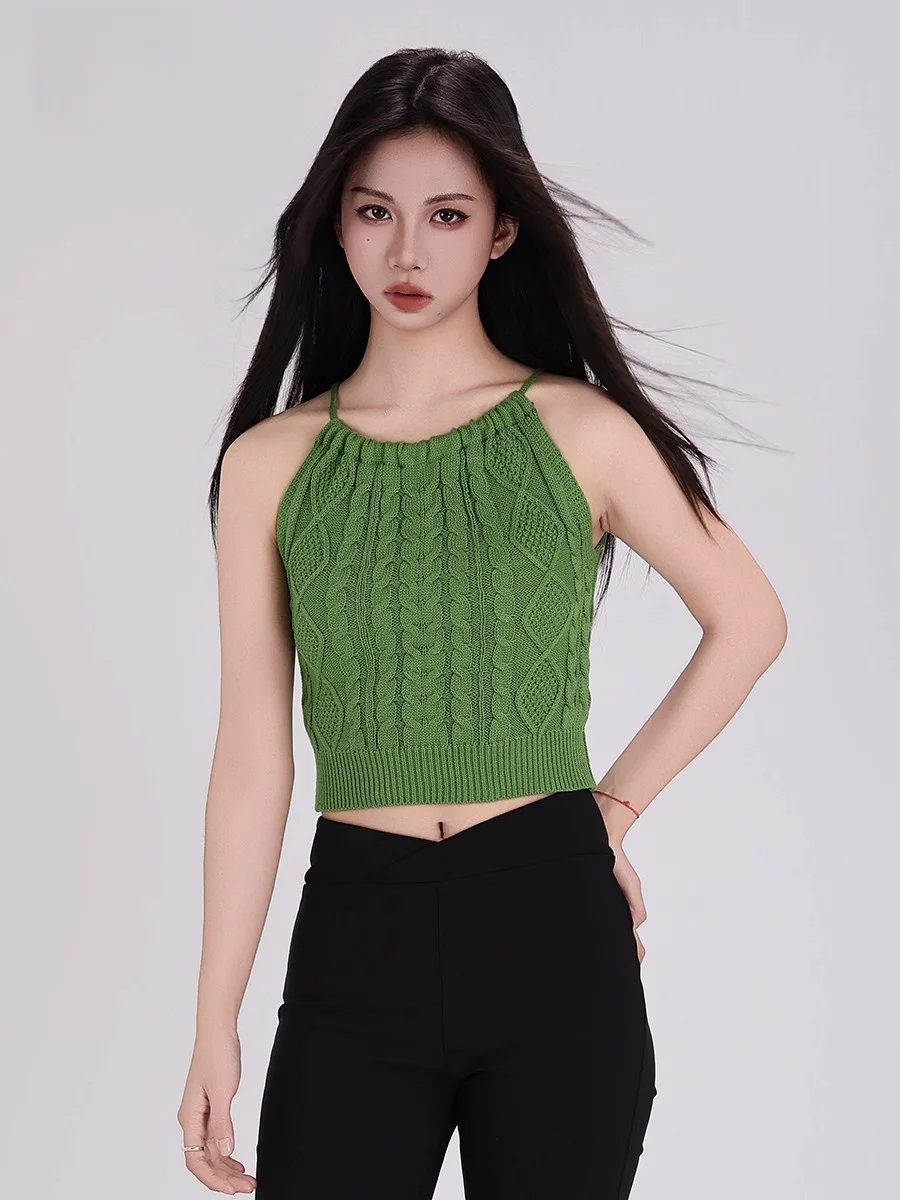 Sweet Spicy Knitted ter Top Women Summer Design Unique Inner Wear Outer Wear Sexy Sweater Base irt