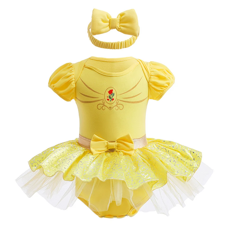 Toddler Girls Princess Dress 3-18 Month Baby Girl Snow White Elsa Romper Dress Little Kids Mermaid Alice Frocks Infant Clothes