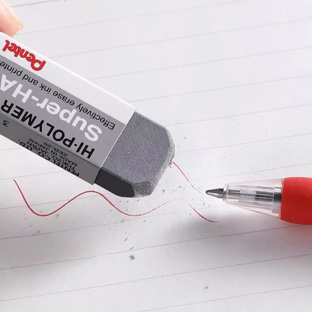 Japan PENTEL ZEB20 Sand Eraser Super Hard Abrasive Eraser for Fountain Pen Gel Pen Ballpoint Pen Ink Student Office Stationery