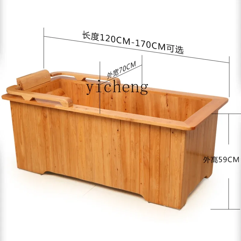 

XL Solid Wood Bath Bucket Wooden Bath Commercial Bath Bucket Adult Curved Bottom