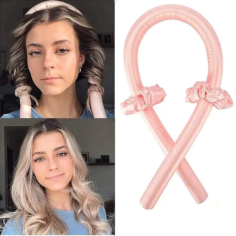HeatlessHair Rollers Headband Curling Rod Foam Curler Silk Curling Ribbon Hair Ring DIYHair Styling Tools Make Hair Curls