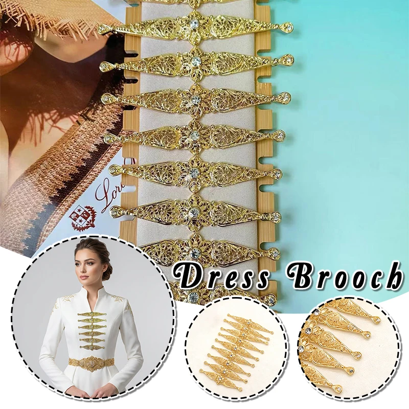 

Винтажный набор брошей из цинкового сплава в королевском стиле, 9 предметов - аксессуары для женщин на свадьбу и вечеринку