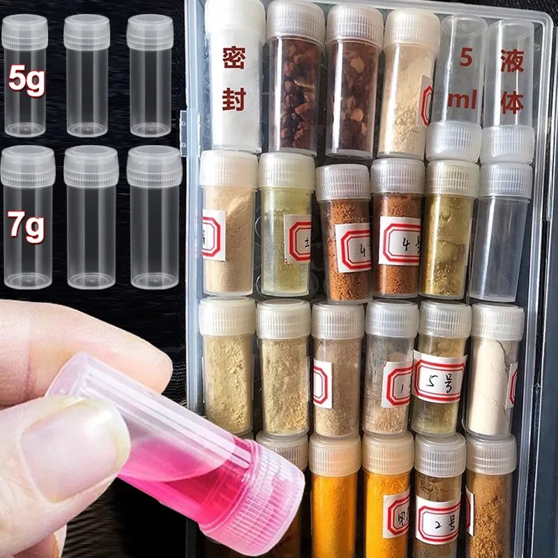 

100pcs Mini Plastic Sample Bottle Transparent Refillable Bottles Medicine Pill Capsule Vials Cosmetic Storage Containers 5/7ML