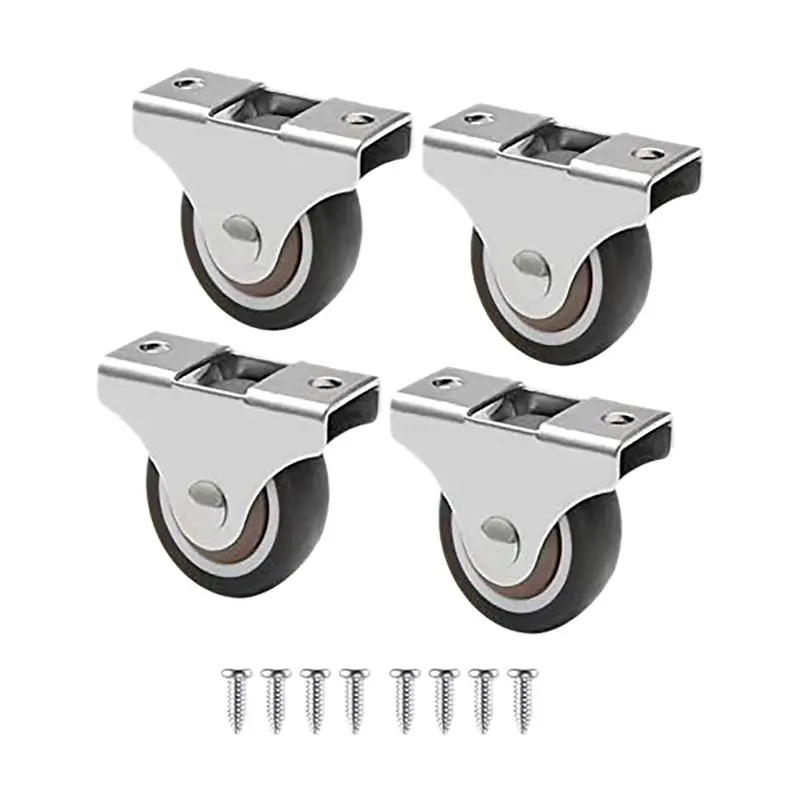 B84B-20 Pcs Mini Casters Furniture Casters Small 25Mm Fixed Casters Directional Movable Casters Movable Casters For Furniture