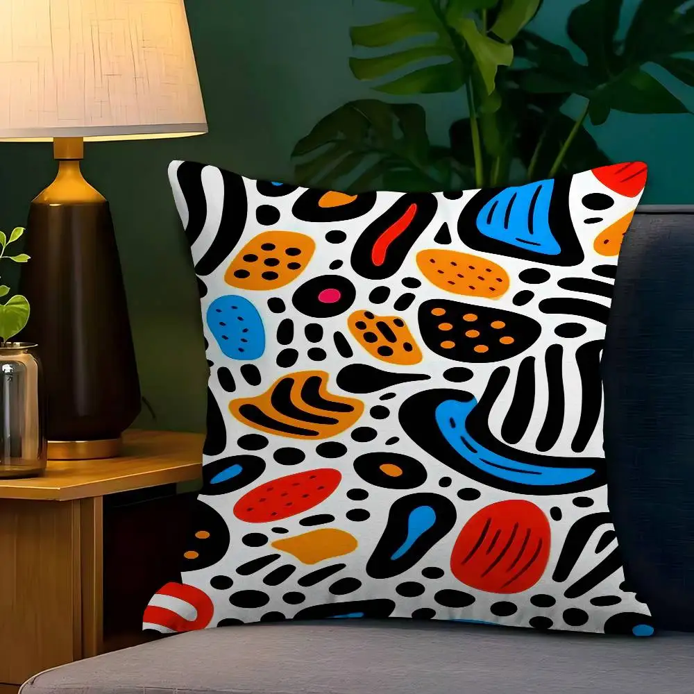 

Abstract Shapes Stitch Lucky Dragon Pillow Cover Sofa Cushion Cover Home Room Decoration Children Gift