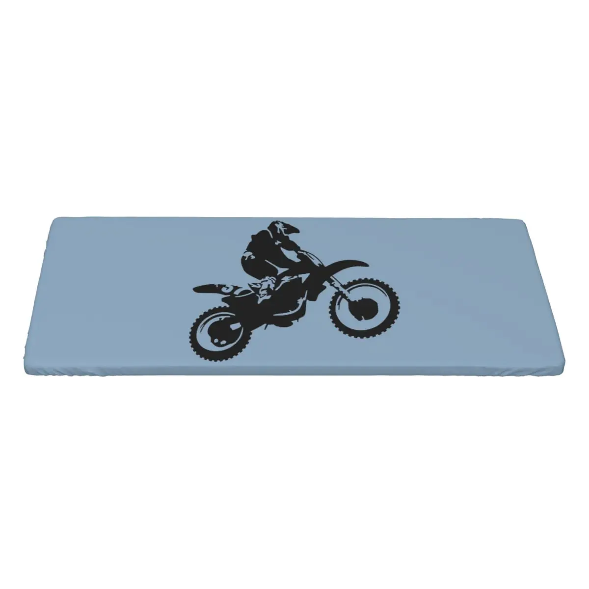 Moto X Dirt Bike Monotone Vector Art Customized Rectangular Tablecloth Waterproof Table Cover for Dining Events Table Cloth