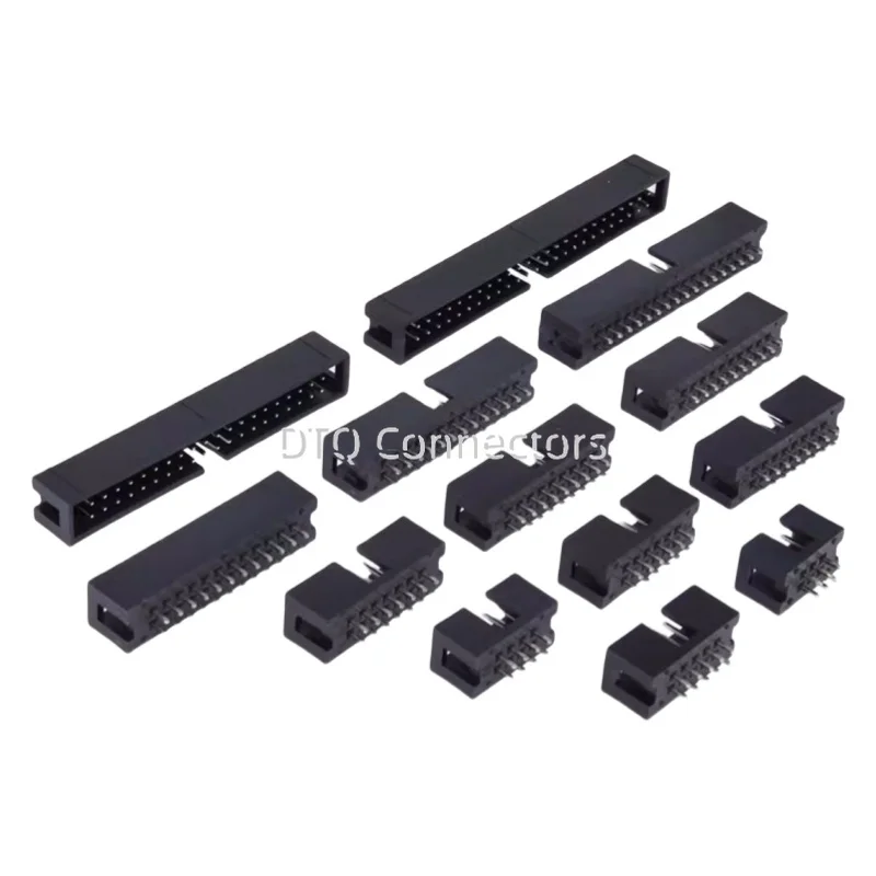 100PCS IDC Socket 6/8/10/14/16/20/26/30/34/40/50 Pin 2x3/4/5/7/40P 50Pin Straight Male Shrouded PCB DC3 2.54mm Box Header JTAG