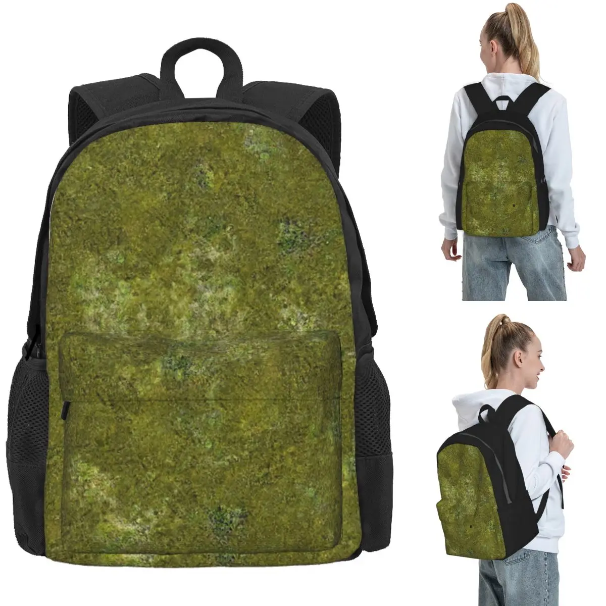

Grass Battlemat 36x36 Backpack Daypack Large Capacity Kids BookBag School Bag Shoulder Bags for Men Women