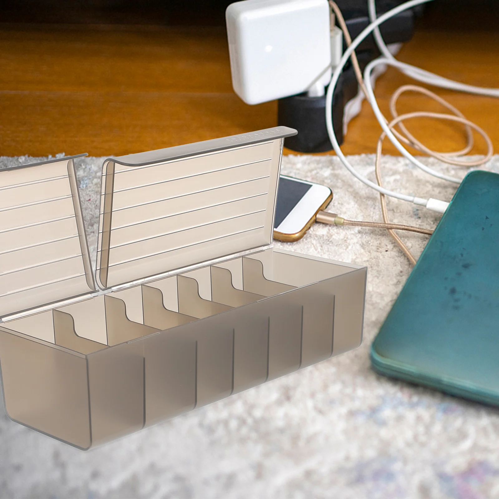 حافظة منظم السلك، صندوق إدارة الكابلات ذو 7 فتحات، بديل حرفي دقيق لمنظم مكسور قديم، وصول سريع مريح