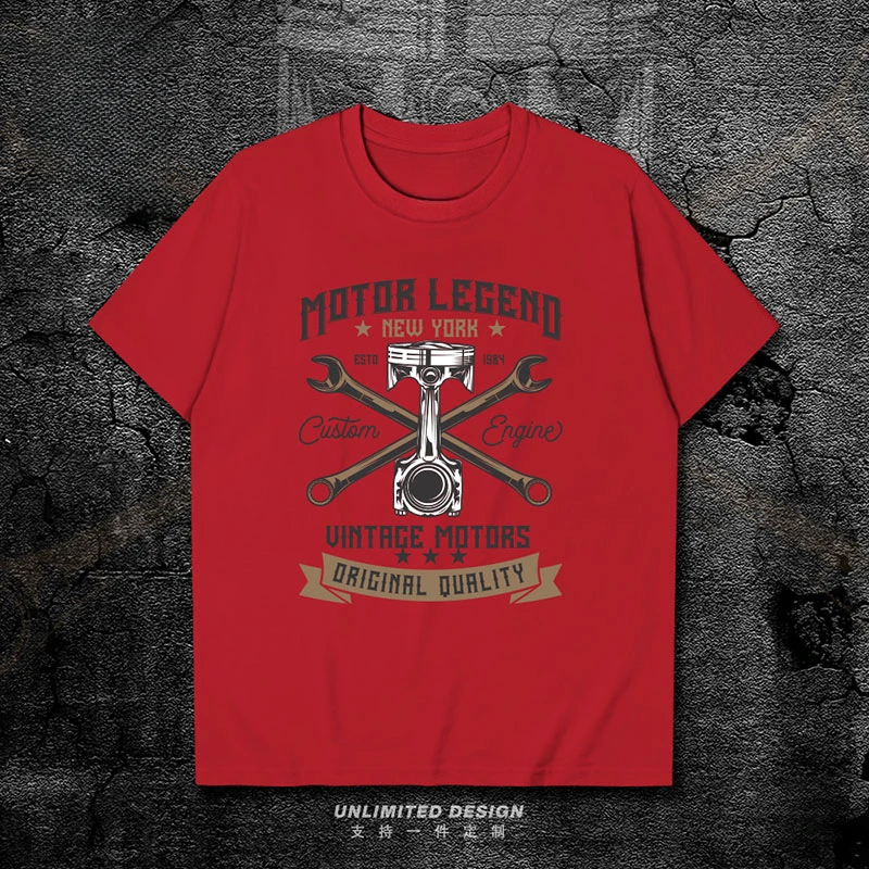 

American Vintage Motorcycle Parts Printed Graphic T-shirt Men's and Women's Short Sleeve Breathable Motorcycle T-shirt Moto GP