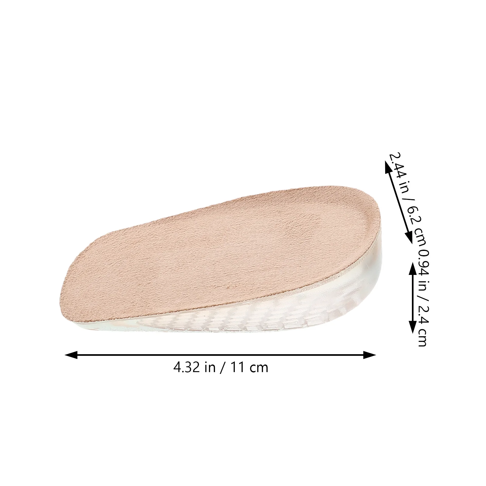 

2Cm Height Increasing Half Insoles Forefoot Cushion Pad Invisible Inserts All-Day Comfort Anti-Slip Massaging Foot