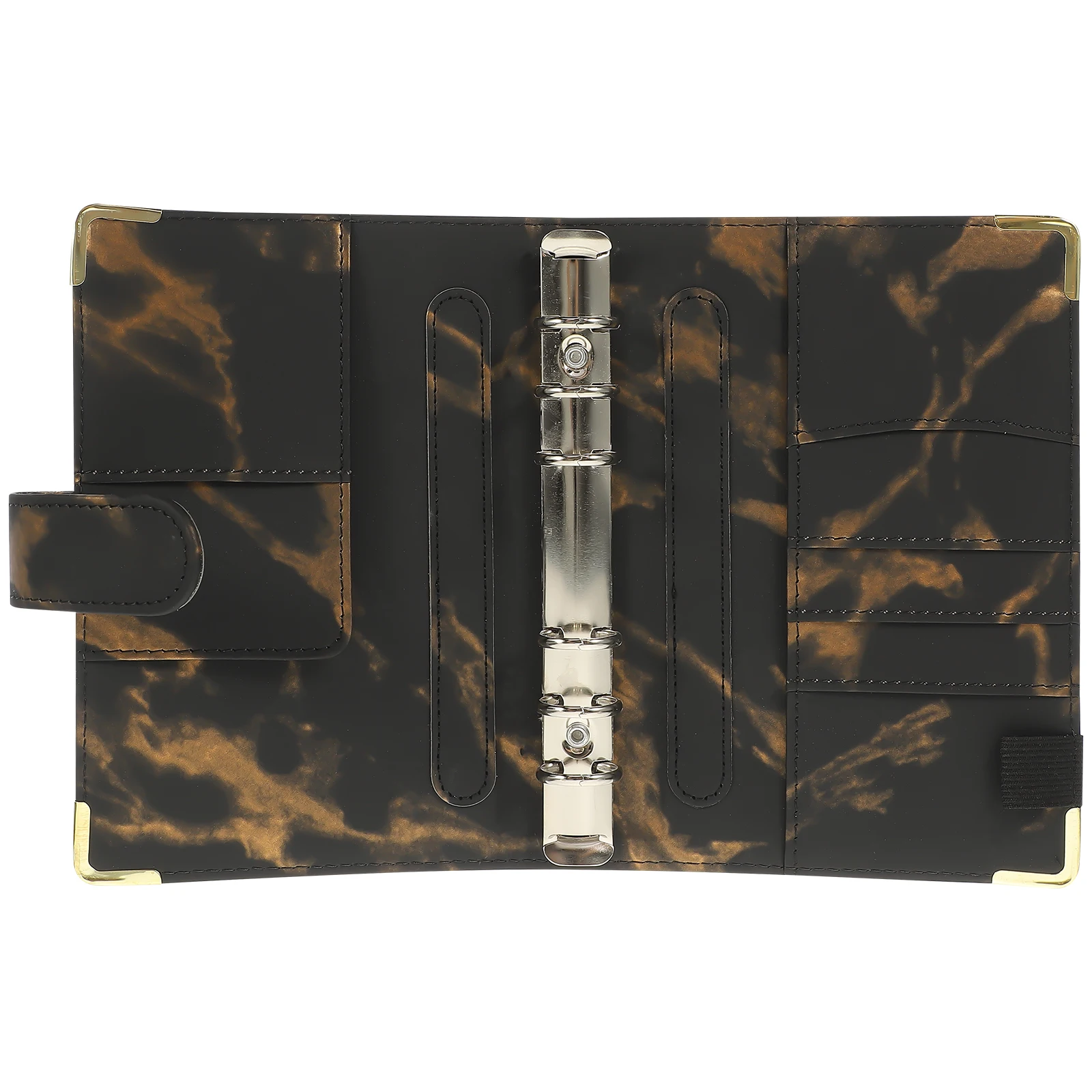 PU A6 Notebook Cover Marble Pattern Binder Protective Shell Anti Lightweight Card Pockets Notepad for A6