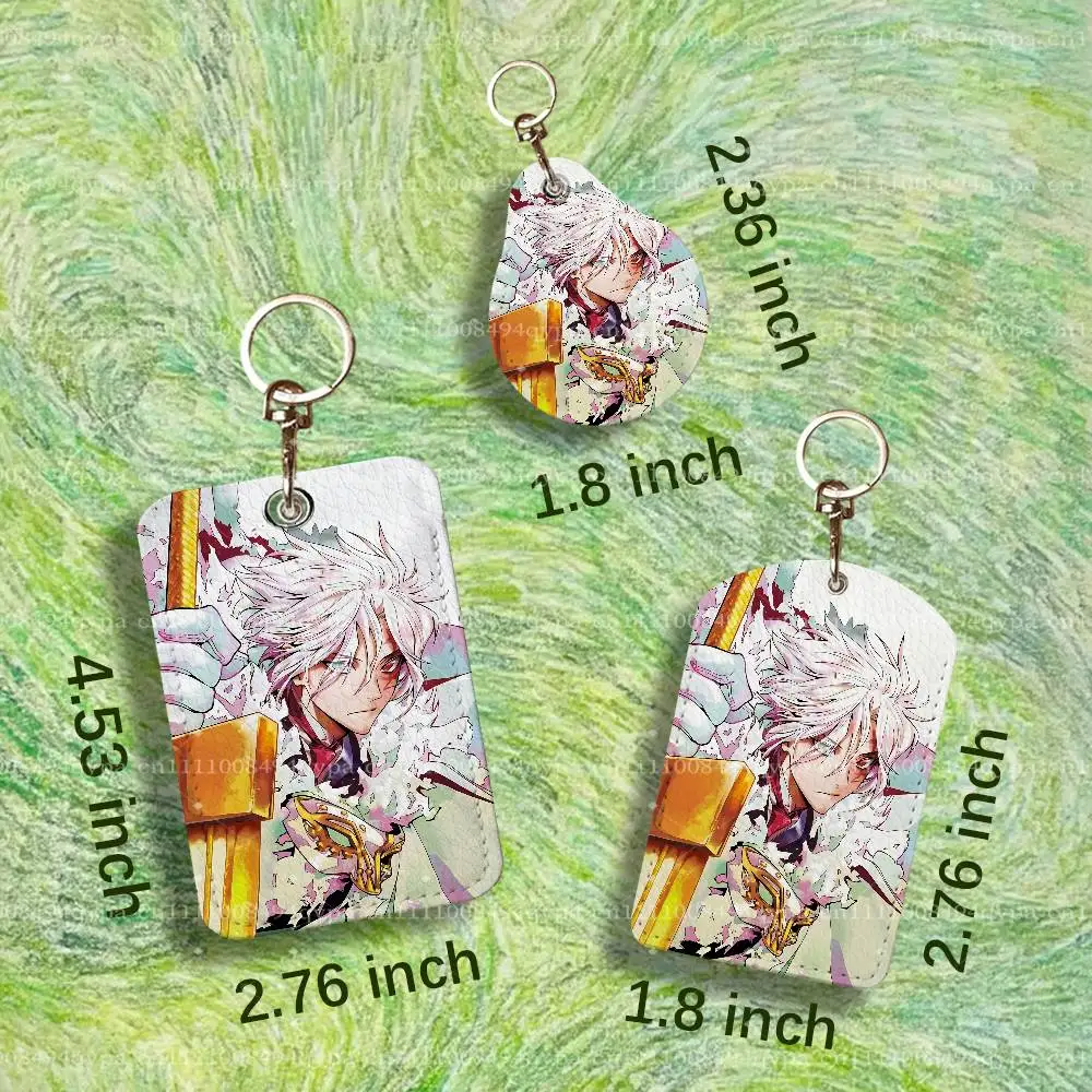 D G-Gray Man Hallow Allen Keychain Card Holder Leather Keeps ID Cash Keys Cards Ready for Work, School, Travel Daily Errands