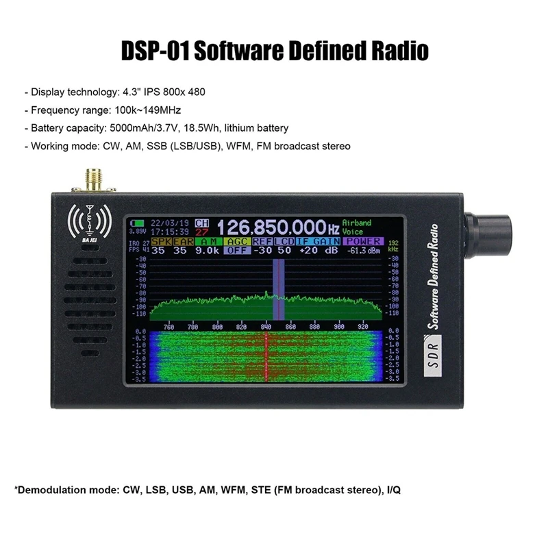 SDR-101 Aluminium Alloy Digital Radio SDR DSP Digital Demodulation CW/AM/SSB/FM/WFM