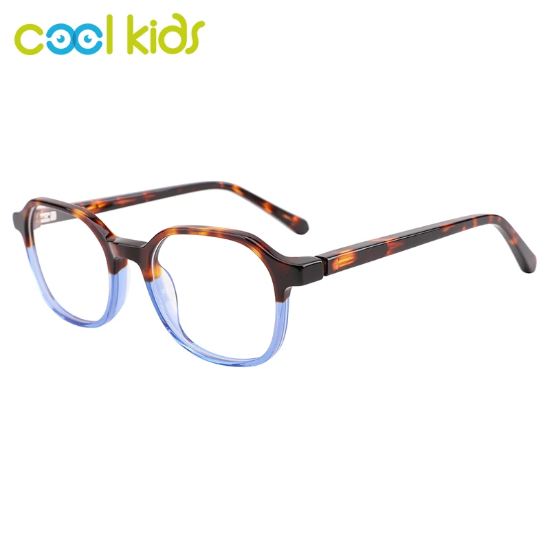 COOLKids Optical Children Glasses Frame Kids Glasses Acetate Unisex Tortoise Pattern Separate Color Frames  Eyeglasses WK3041