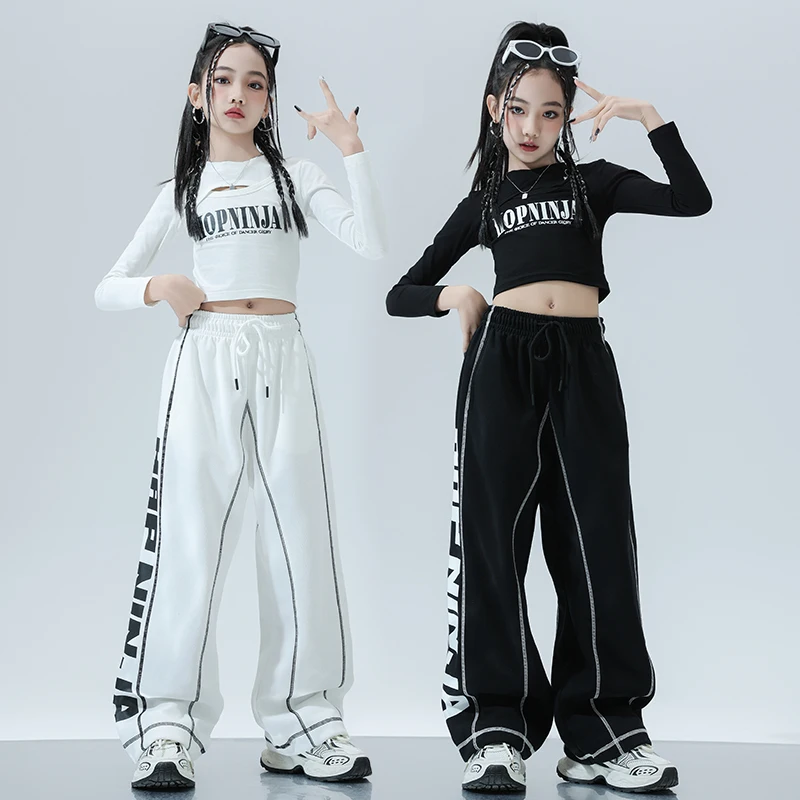 spring teen girls Hip hop Street Dance clothes Set short t-shirt top+Sports pants 2pcs junior kids tracksuits child suit outfits