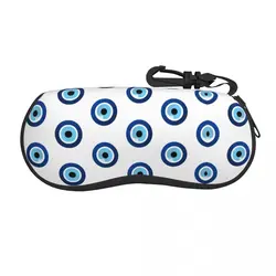 Custom Greek Evil Eye Hamsa Glasses Case Stylish Nazar Amulet Boho Charm Shell Eyeglasses Case Sunglasses Box